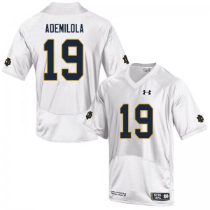 Notre Dame Fighting Irish Men's Justin Ademilola #19 White Under Armour Authentic Stitched College NCAA Football Jersey DDZ6699AN